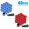 20/40Pcs Car Wheel Nut Caps 17/19/21mm Auto Hub Screw Cover Black Plastic Anti Dust Car Wheel Nut Bolt Covers Tire Accessories