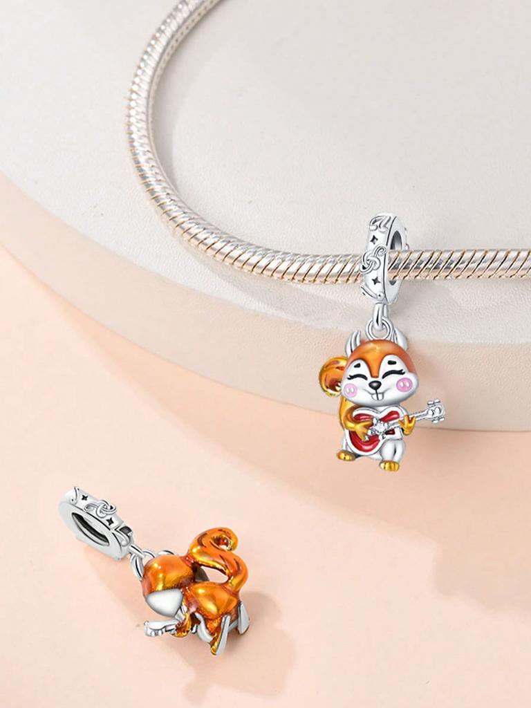 Traveling Cat Honey Pot Squirrel Beads Charm Copper Plated Fit Charms Copperoriginal Bracelet For Jewelry Making Diy Charm