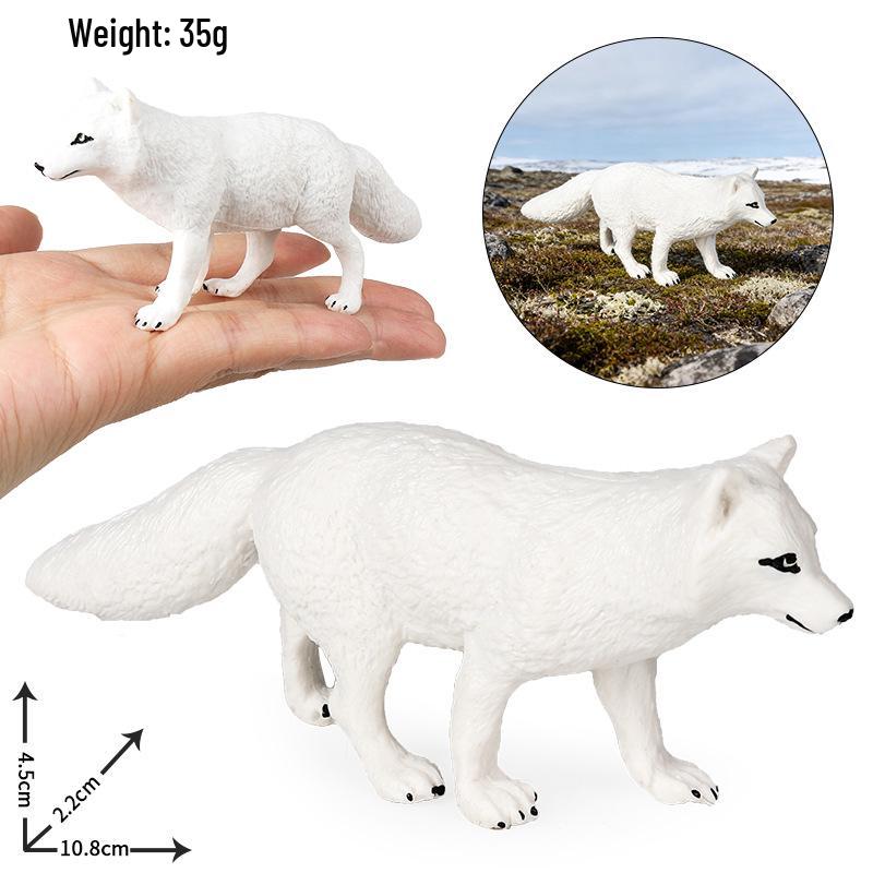 Realistic Animal Models: White Fox, White-tailed Deer, Arctic Fox Children's Gift Toys