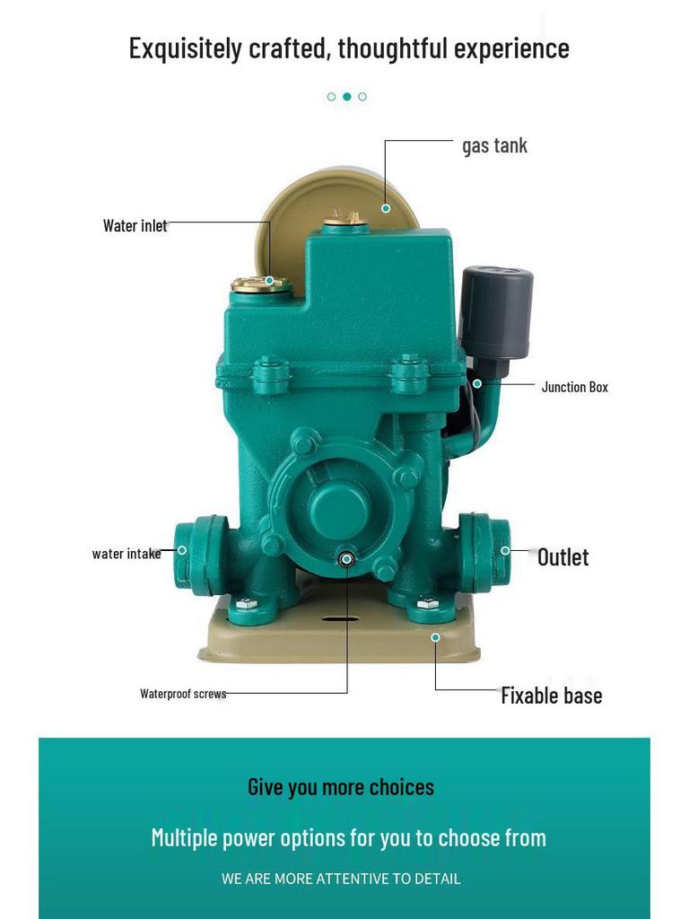 220V Silent Self-Priming Booster Pump for Tap, Hot & Cold Water Heating Pipeline