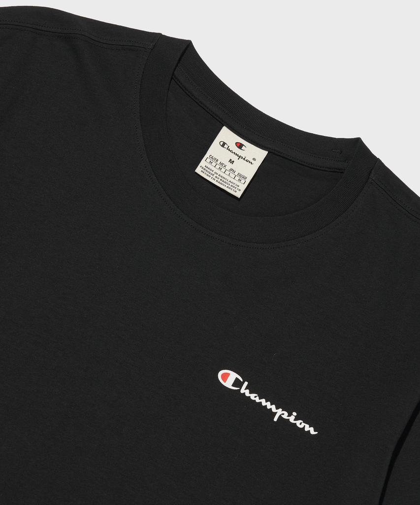 CHAMPION Small Script Logo Cotton Short Sleeve T-Shirt Black