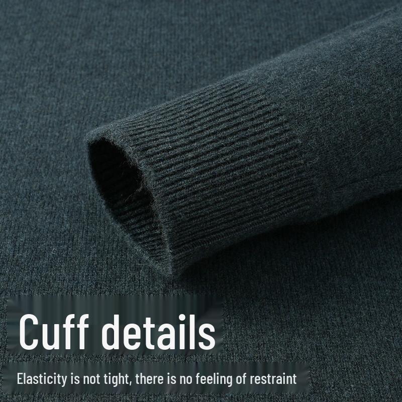 SHANSHAN Men's Merino Wool Cashmere Blend Round Neck Sweater