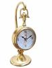Vintage Brass Pocket Watch Desk Clock Antique Table Clock Silent Quartz Timepiece Retro Home Office Decor Gift