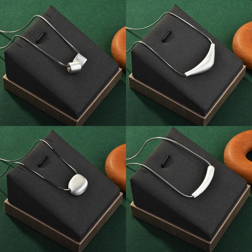 Chic Geometric Pendant Necklace For Women With Snake Chain And Hypoallergenic Titanium Steel