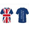 Quality 3D Printed Blue Striped Flag British Minimalist Casual Short Sleeved Men's Women's T-shirt
