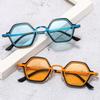 SHAUNA Retro Punk Men Polygon Square Sunglasses Fashion Clear Ocean Gradient Lens Eyewear Women Trending Sun Glasses UV400