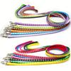 Pet Dog Collar and Leash Set, Cute Paw Pattern Nylon Dog Collar with Bell Long Dog Walking Leash