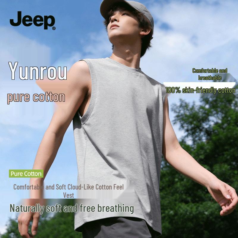 

JEEP Men s Heavyweight Cotton Sleeveless T-shirt 3XL