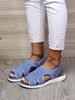 European and American summer women's sandals foreign trade large size breathable elastic webbing platform sandals casual sandals spot