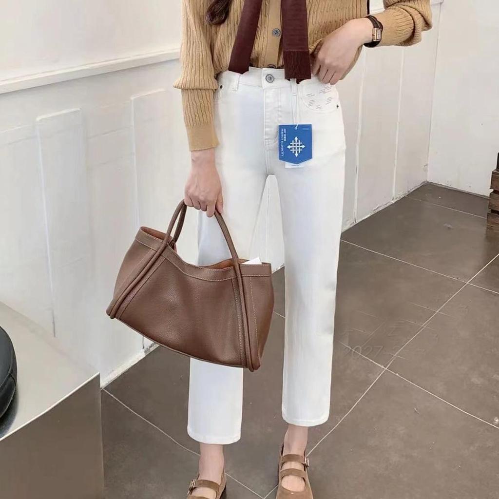 2024 Fashion Lychee Grain Vegetable Basket Handbag: Versatile Retro Shoulder and Crossbody Commuter Bag for Women