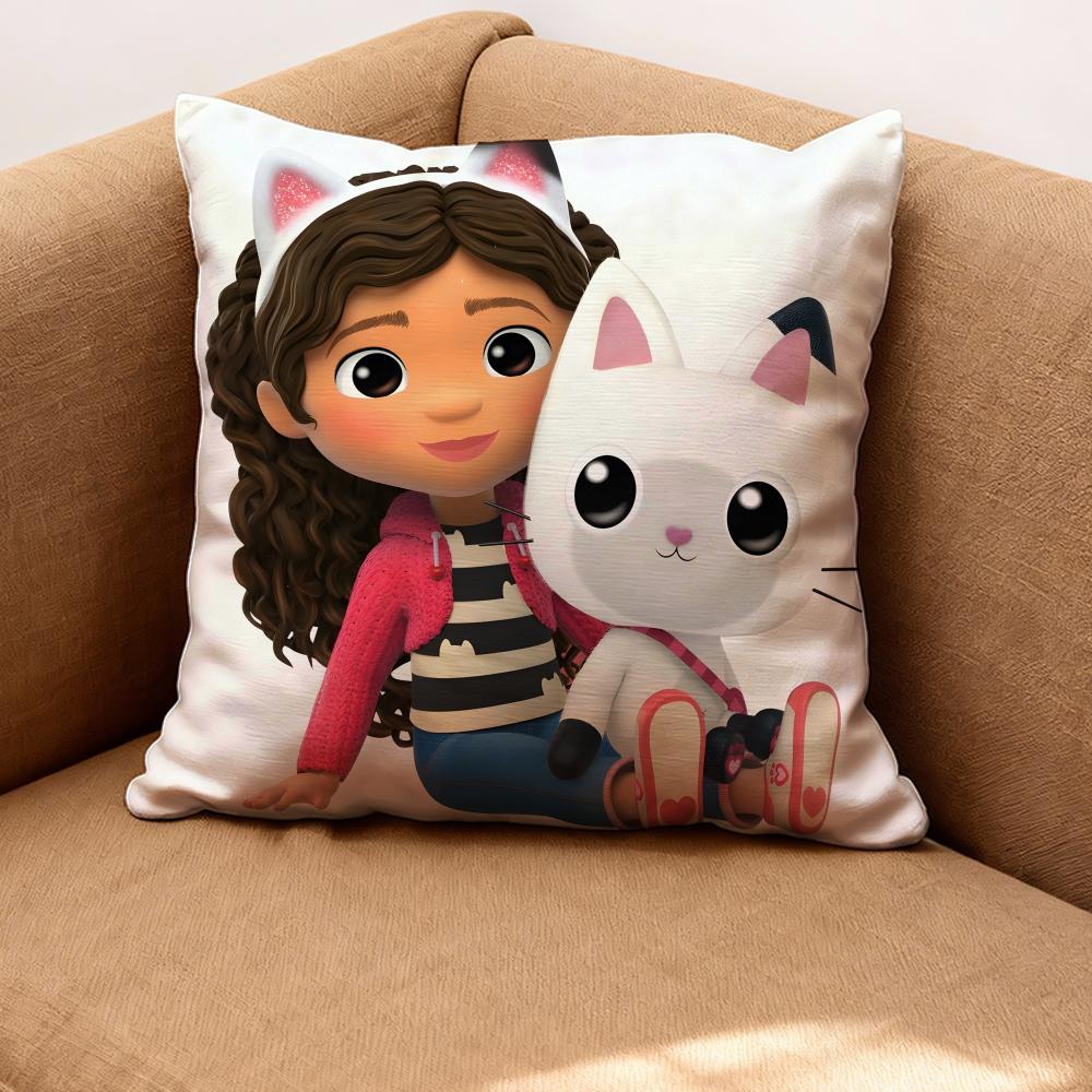 Gabby's Dollhouse Cushion Cover Premium Comfort Reversible Pillow Cove -Two in One Design for Any Room & Car Interior