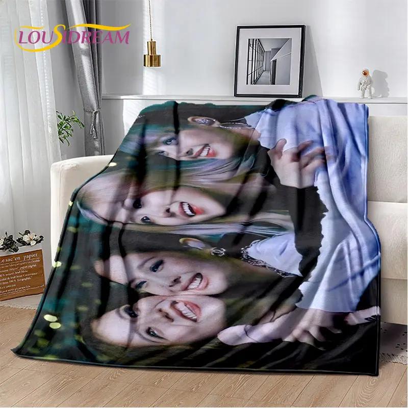 Black Pink Kpop Star Girl Group Soft Plush Blanket,Flannel Blanket Throw Blanket for Living Room Bedroom Bed Sofa Picnic Cover
