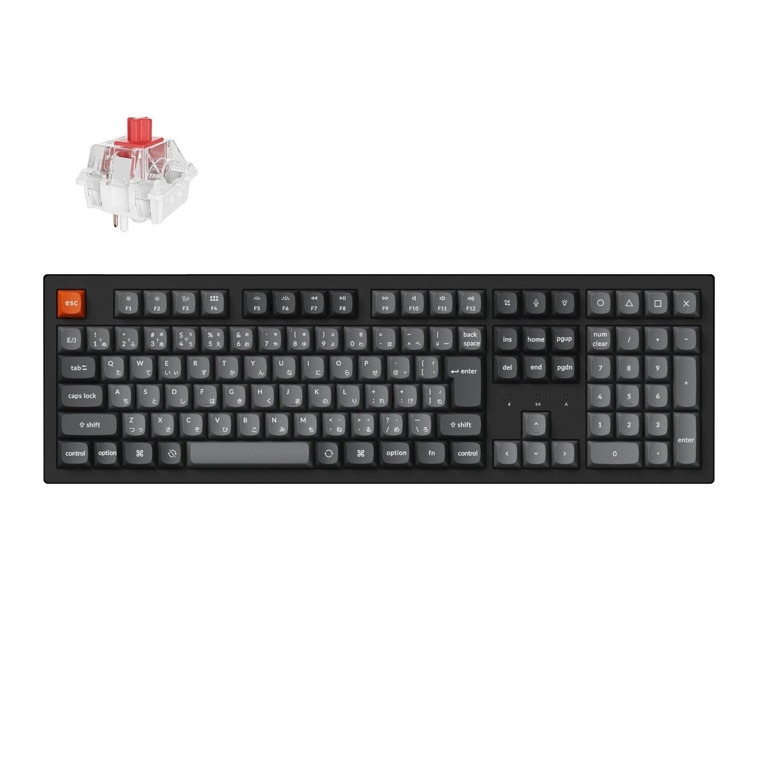

Keychron K10 Max QMK Wireless Custom Mechanical Bluetooth Wireless QMK JIS White LED Super Compatible with and Linux Super Mechanical Red Switches