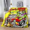 Rat Fink Retro Monster Graphic Print Flannel Blanket Cozy Warm Throw Sofa Bedroom Present Indoor Home Party Lounge Decor