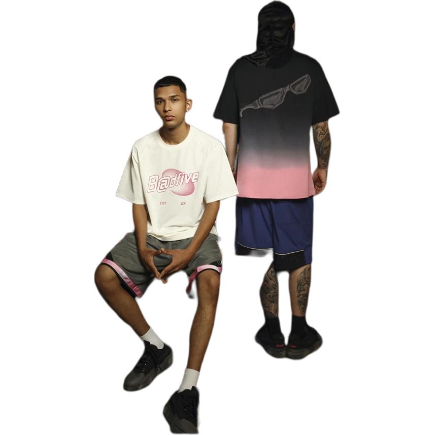 Li Ning Badfive Series Seven City Collaboration Fog City Trend Color Block Quick Dry Casual Shorts Men Shorts Shadow-Gray AAPT709-2