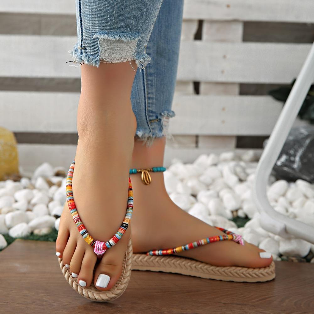 Summer Ladies Slippers Flip Flops Casual Women Slipper Flat Sandals Beach Open Toe Shoes Flat Slides Female Sandal Zapatos Mujer 35 красный 2460₽
