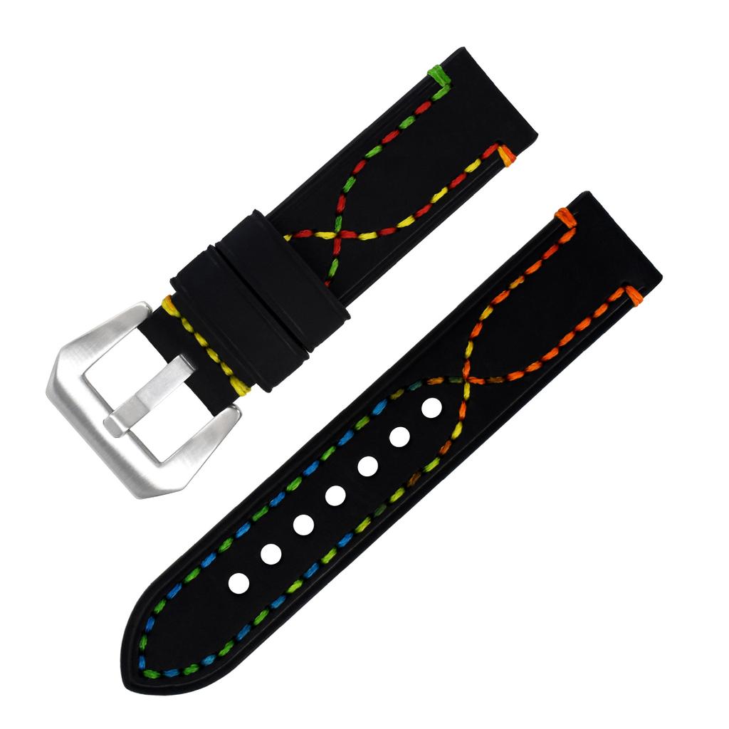 Handmade Color Thread First Layer Crazy Horse Leather Universal Watch Strap Adaptation 18 20 22 24 26mm