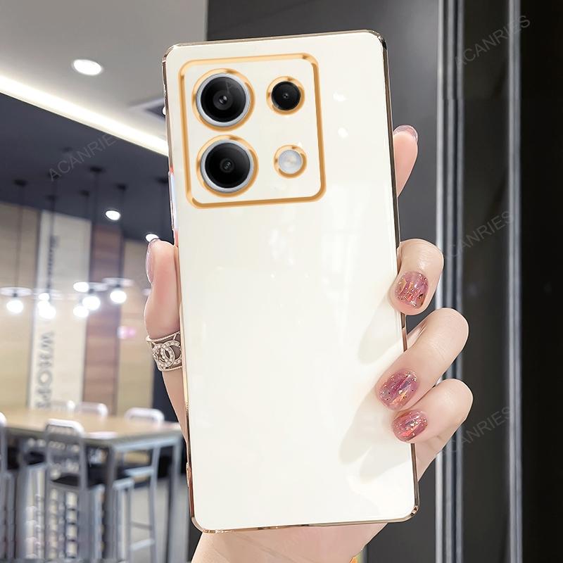 Σε Note13 13pro Redmi13 Πολυτελής επιμετάλλωση θήκη βάσης για Xiaomi Redmi Note 13 Pro Plus 4g Πίσω κάλυμμα μαλακής σιλικόνης 5g