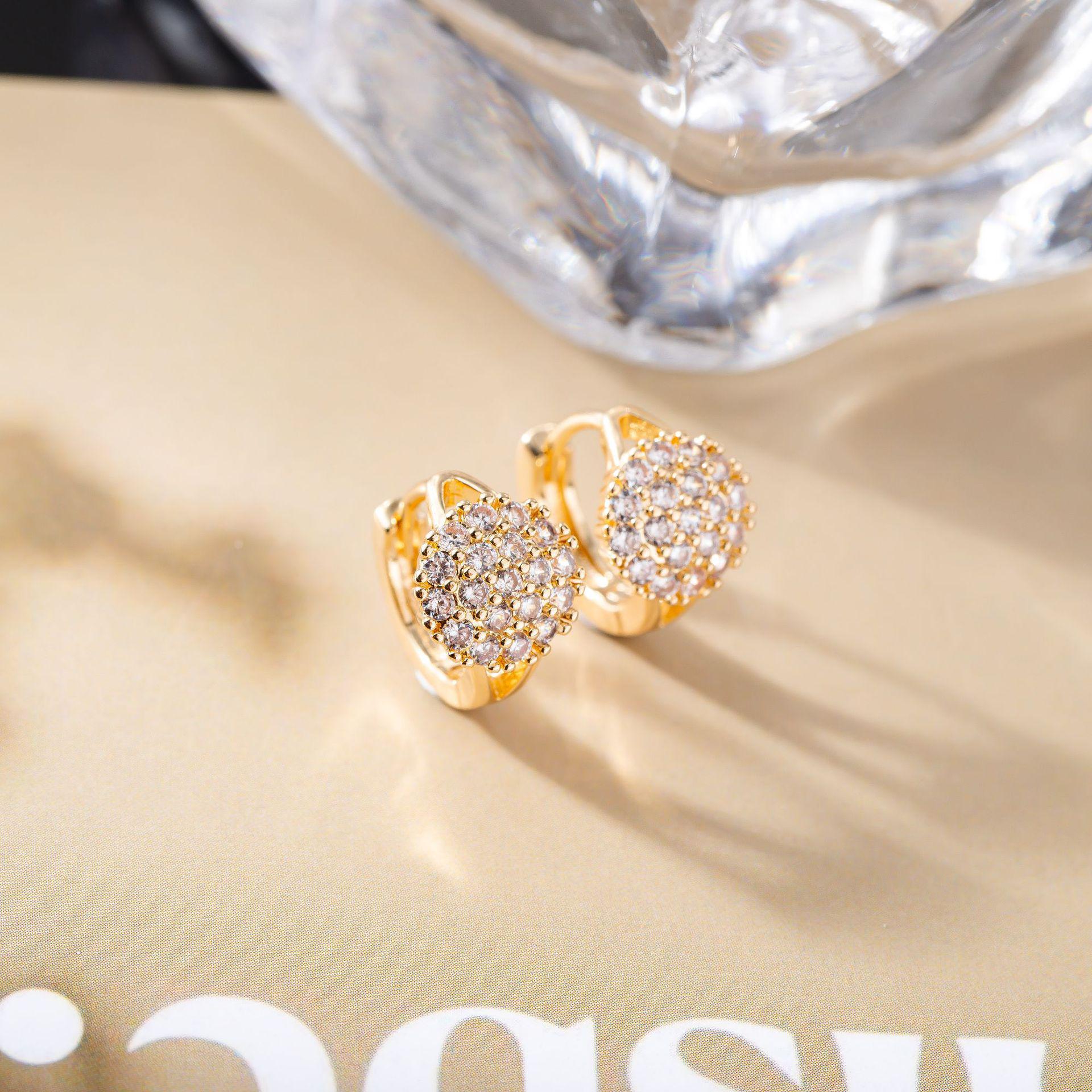 Luxury Hollow Round Zirconia Earring Buckles - High-End Women s Fashion