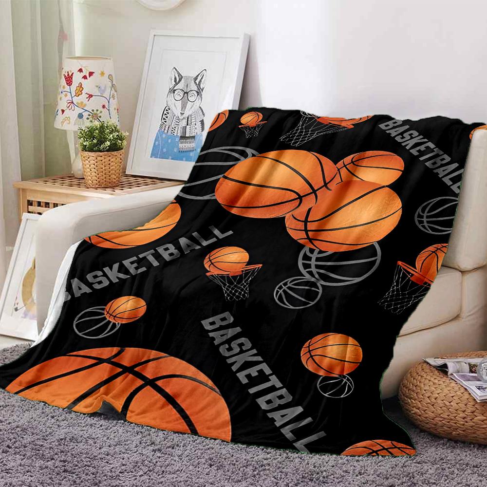 basketball Theme Printed Blanket - Perfect for Couch, Bed, Travel & Outdoor Use | Machine Washable, Cozy & Durable.