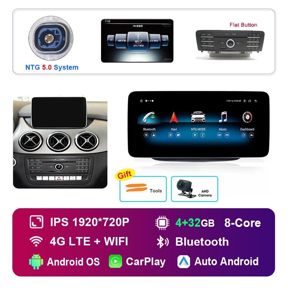 10.25 Inch 1920*720P for Benz B-Class W246 W245 2011 - 2019 NTG 4.0 4.5 System Android Car Radio Multimedia Player GPS 4G WiFi