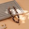 European and American Leopard Print Silk Scarf Conch Pendant Necklace Autumn and Winter Retro Literary Personality Fashion Versatile Sweater Chain
