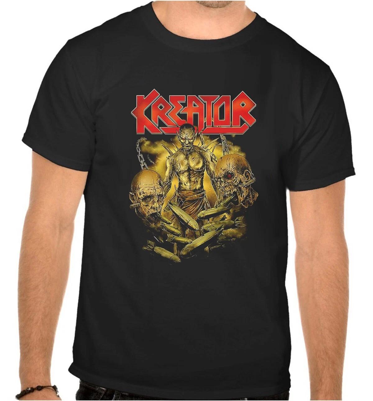Kreator Rock Music Logo Black 100% Cotton T-shirt Mens Tees Top -1147- 2XL