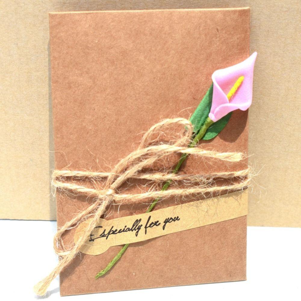 Creative Birthday Message Card Vintage Postcard DIY Flower Greeting Cards