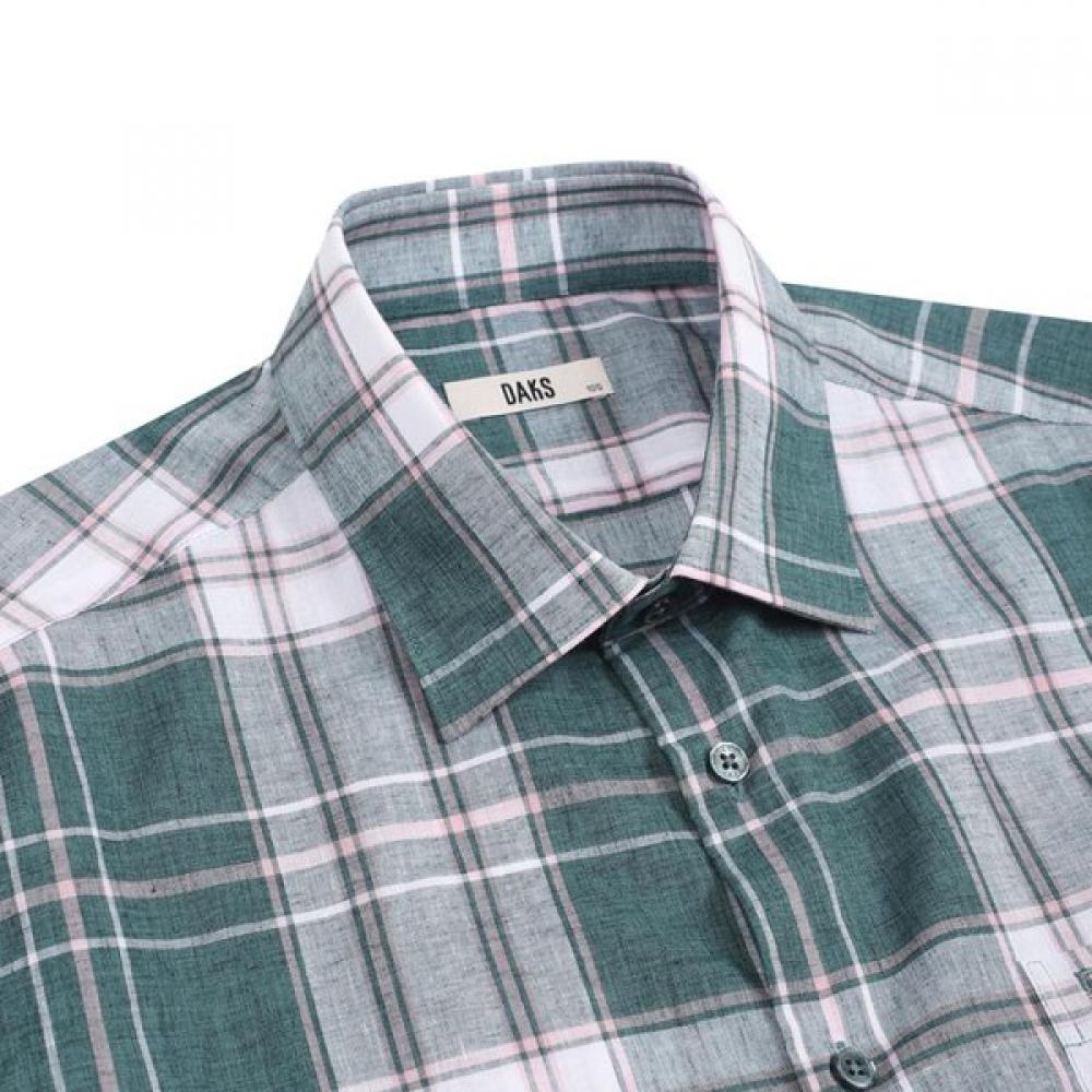 DakS Men S Linen Blend Big Check caSual Shirt Regular Fit  dmS3Shcl140e1 