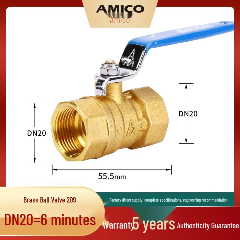 Emeike Brass Ball Valve - Copper, Internal Thread, Water Switch for Household (4-point, 6-point)