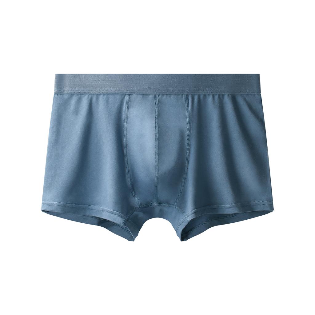 Antibacterial Solid Color Modal Mid Waist Men Boxer Brief Underwear