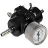 Aluminum Universal Adjustable Fuel Pressure Regulator + Gauge+ Fitting Kit Black