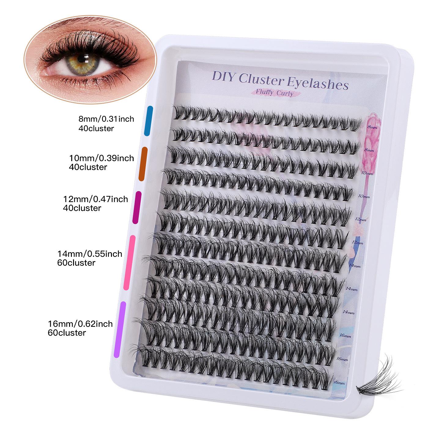 Накладные ресницы Одиночный пучок Натуральные 30D/40D Горячего плавления Многоволосковые DIY Сегментированные ресницы Накладные ресницы