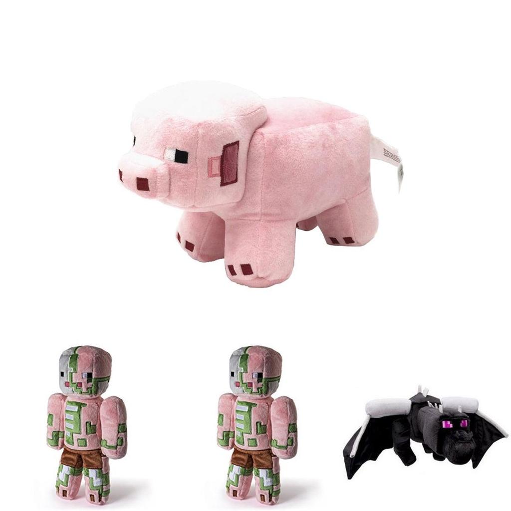 Adorable Minecraft Plush Toys Featuring Soft Creeper Enderman And Wolf Characters