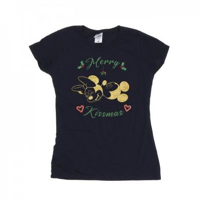 Womens/Ladies Mickey Mouse Merry Kissmas Cotton T-Shirt