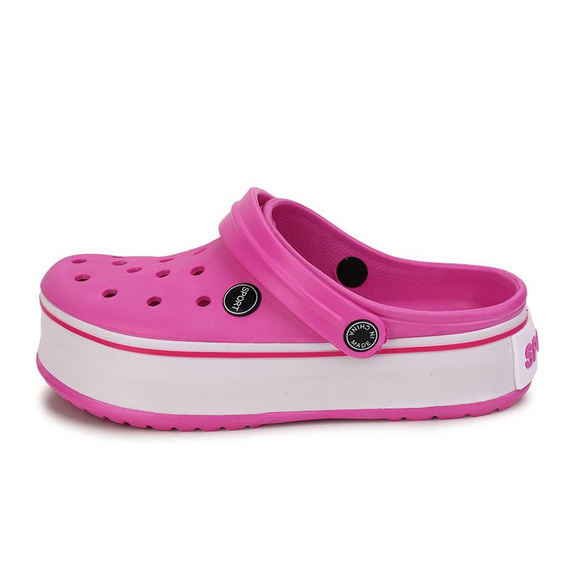 

Летние новые туфли с отверстиями женские нескользящие дышащие сандалии на платформе, уличные туфли-балетки с закрытым носком для пляжа size 36-41 mixed color mixed size розы красного