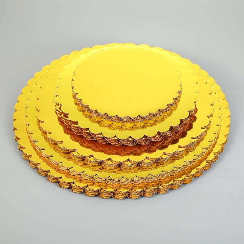 10 Pcs Cake Boards With White Golden Cake Rings, Cardboard With 6/8/10/12 Inch Cake Base, Suitable For Baking Cakes