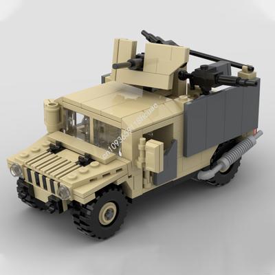 304pcs MOC HMMWV Modified Gun Truck Building Blocks Solve the Problem Up Creativity Teenager Adult Collector Christmas Toy Gift