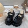 Dameneinzelne Schuhe Frühling und Herbst neue Damenwort mit Muffin-Plateau Mary Jane kleine Lederschuhe Damen