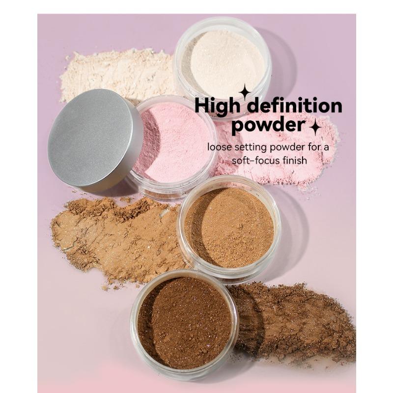 Perleťový sypký pudr, lehký matný medový pudr, rozjasňující tělový pudr, voděodolný, odolný proti potu a fixační pudr s kontrolou mastnoty
