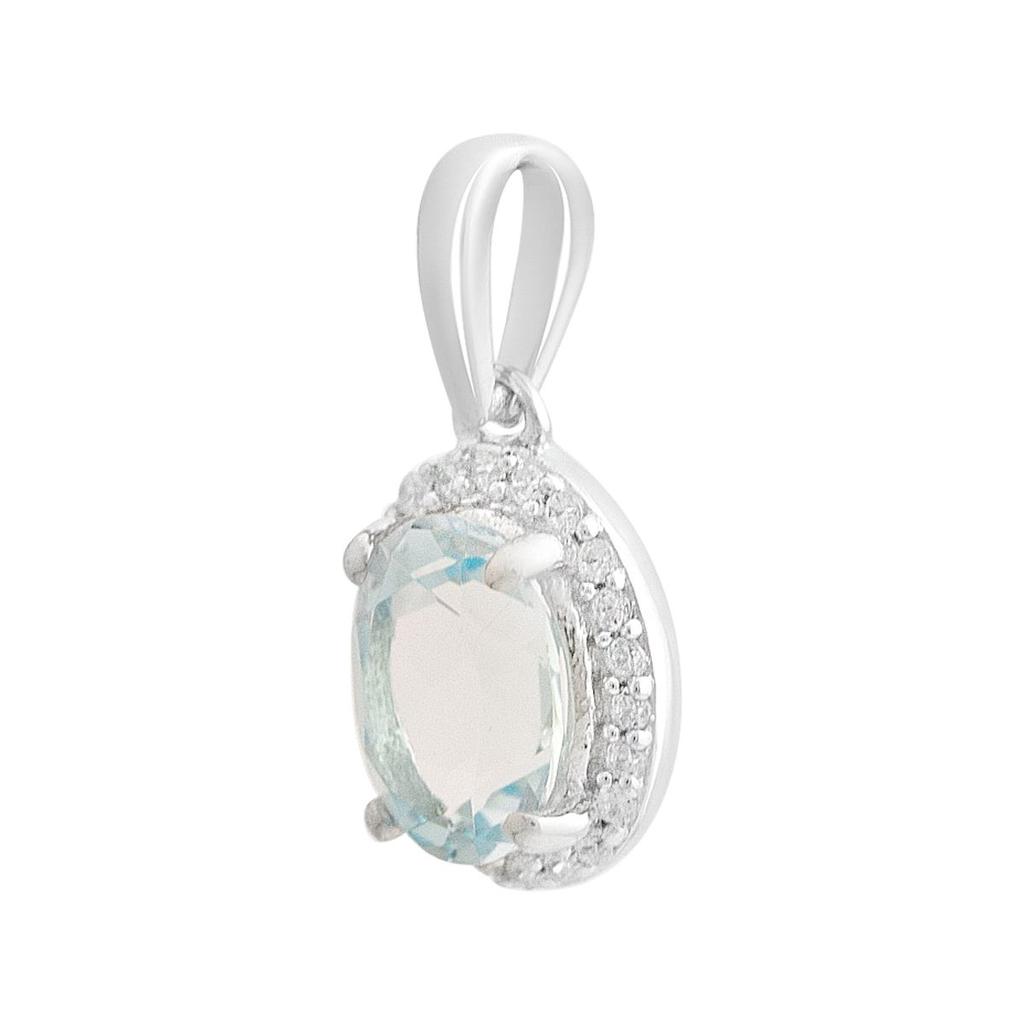 Серебряная подвеска с топазом 1.633ct, фианитами (2212362)