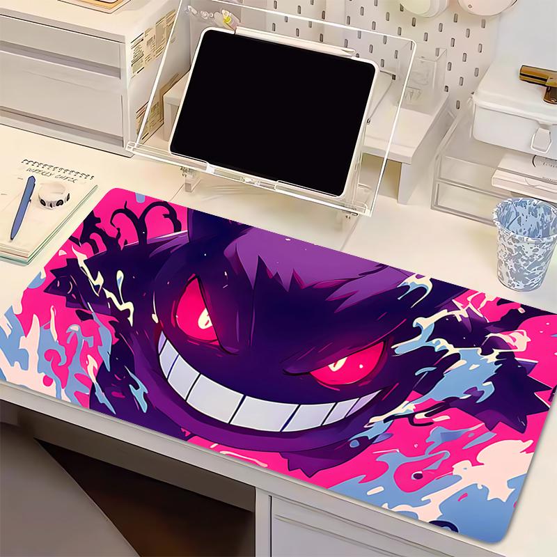 Mouse Pad P-Pokemon Gengar Anime Gaming Accessories Large Carpet Gamer Lock Edge Computer Keyboard Pad Rubber Desk Mat Mausepad
