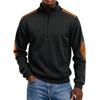 Men's Colorblock Half Zip Stand Collar Sweatshirt Men's Sports Large Size Casual Stand Collar Sweatshirt
