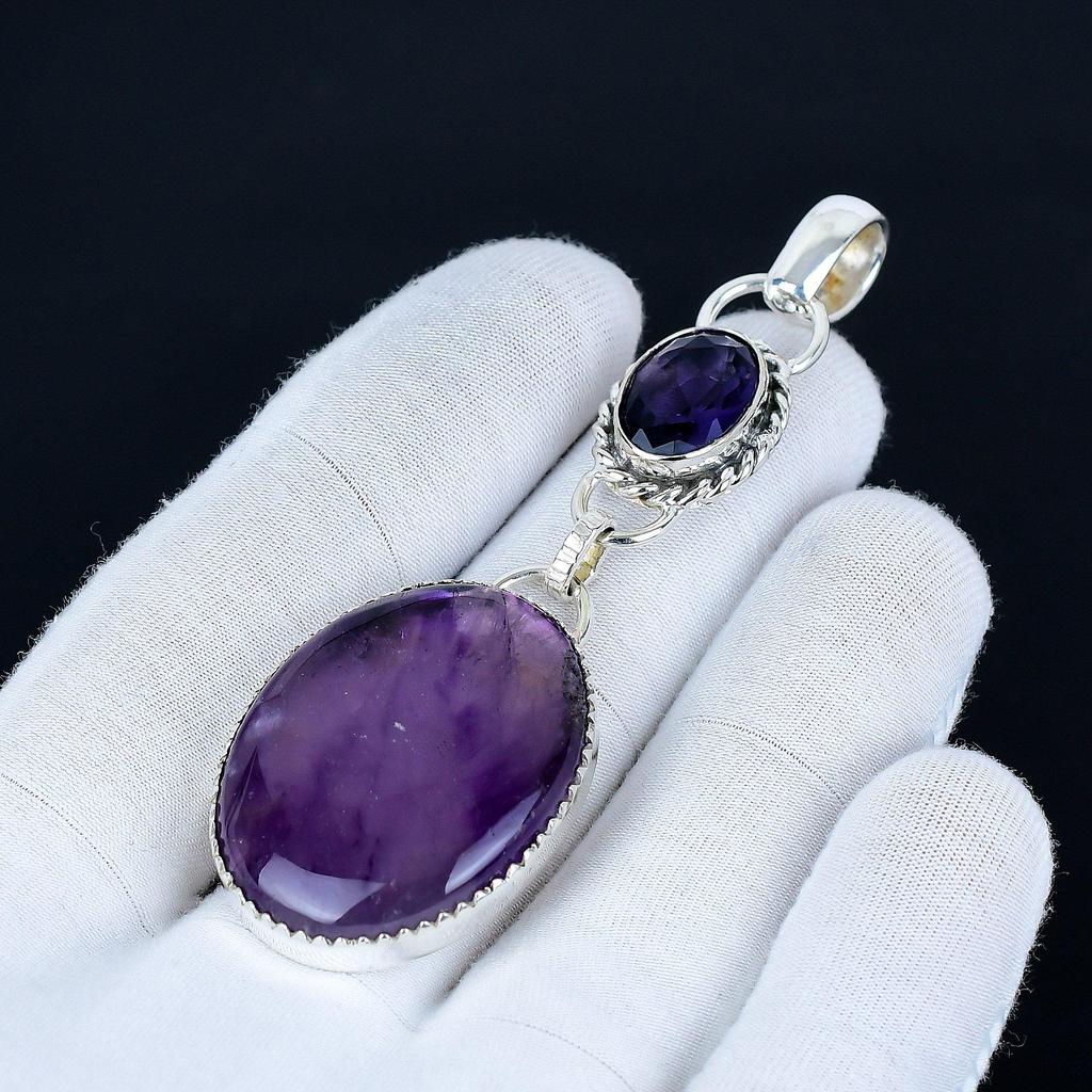 Amethyst Pendant, 925 Sterling Silver Handmade Jewelry, Amethyst Silver Pendant, Party Wear Jewelry For Women's, Pendant Valentine's Day Gift