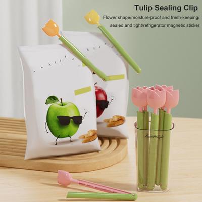 5 pçs saco de alimentos clipes forma tulipa à prova de umidade clipes de vedação alimentos lanche armazenamento aferidor cozinha geladeira ferramenta