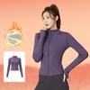 Winter High Elastic Peach Yoga Jackets Solid Clothes Long Sleeve Fleece Thick Yoga Jacket Women Zipper Fitness Yoga Coat