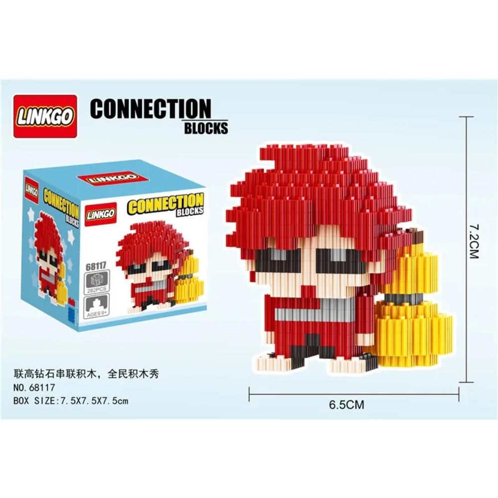 Linkgo Anime Connection Stavebnice Goku Luffy Demon Slayer Nezuko Stitch Pikachu Sasuke 3D Model Mini Cihlová Figurka Hračky