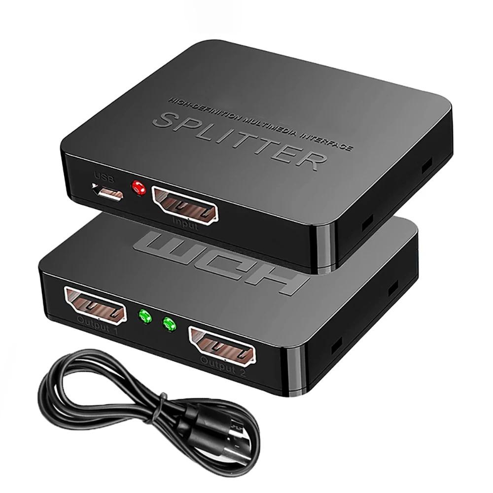 4K 30Hz HDMI Splitter 1x2 HDMI Switch 1 In 2 Out Video Distributor Splitter 1080P Dual Display for TV PC Laptop Monitor Projector HDTV DVD PS3 Xbox
