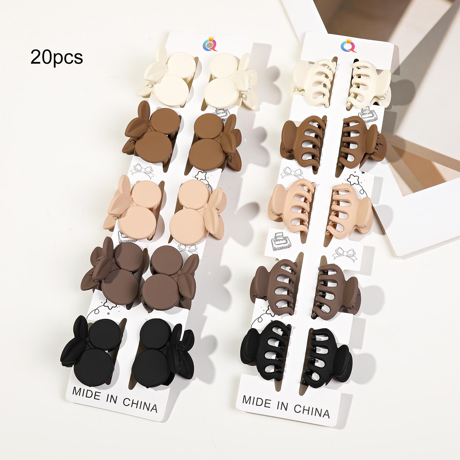 

Набор из 20 средних заколок для волос для женщин и девочек, матовые прямоугольные полукруглые заколки для тонких/средней густоты волос, нескользящие