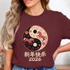 Chinese New Year Cotton TShirt Year of The Horse Yin Yang Happy New Year 2026 Shirt Lunar  Good Luck Shirt Fashion Outdoors